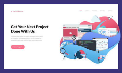 創(chuàng)意網(wǎng)站模板設(shè)計(jì)。網(wǎng)站和移動(dòng)網(wǎng)站開發(fā)網(wǎng)頁設(shè)計(jì)的矢量插圖概念。易于編輯和自定義